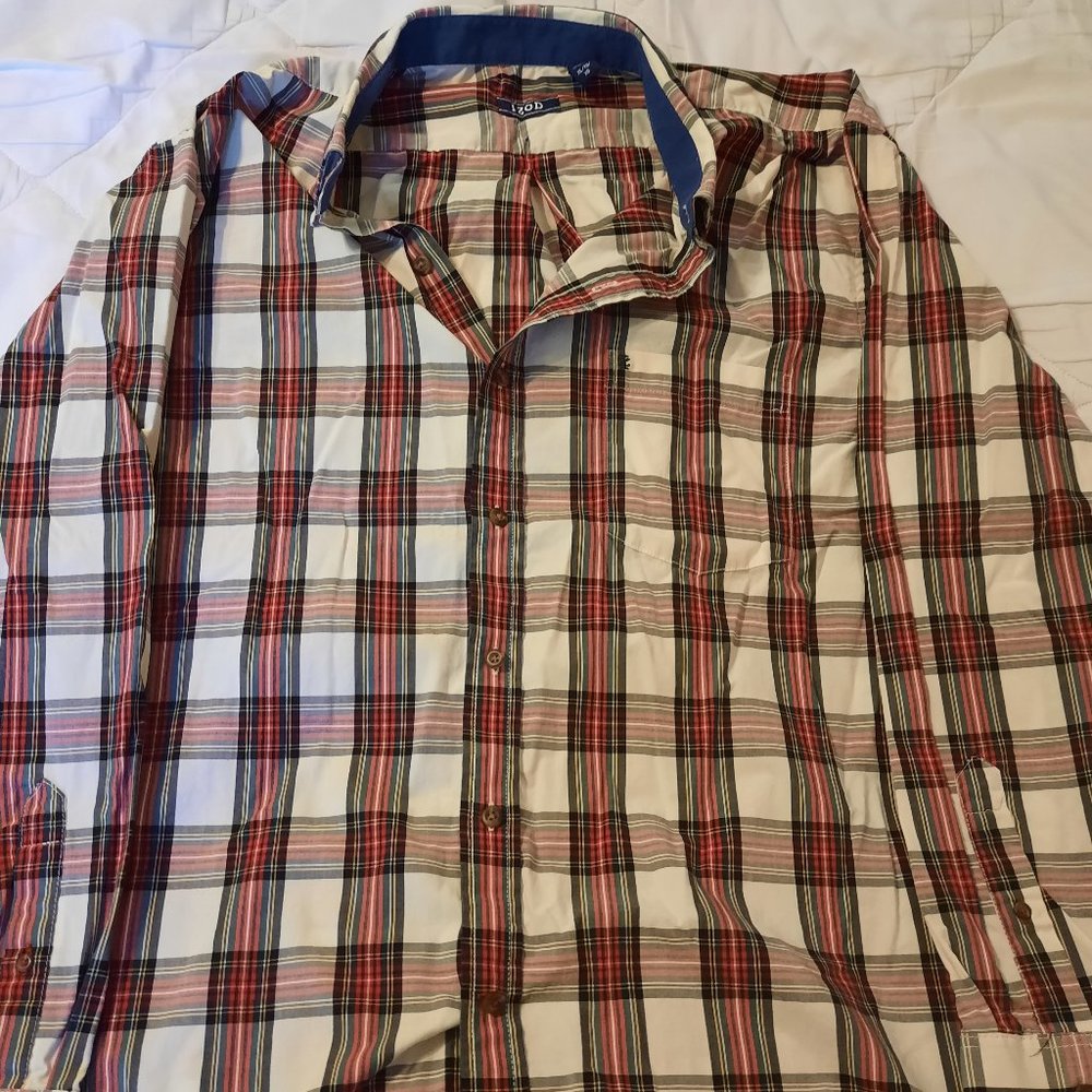 Izod, Size XL, Red and Cream Checkered